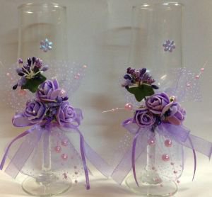Свадебные бокалы фиолет