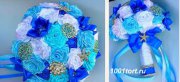 Свадебный брошь букет "Синий-голубой" (1)